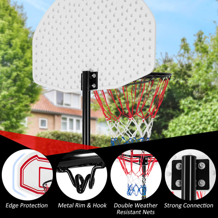 Height Adjustable Basketball Hoop with 2 Nets and Fillable BaseCostway Gallery View 9 of 10